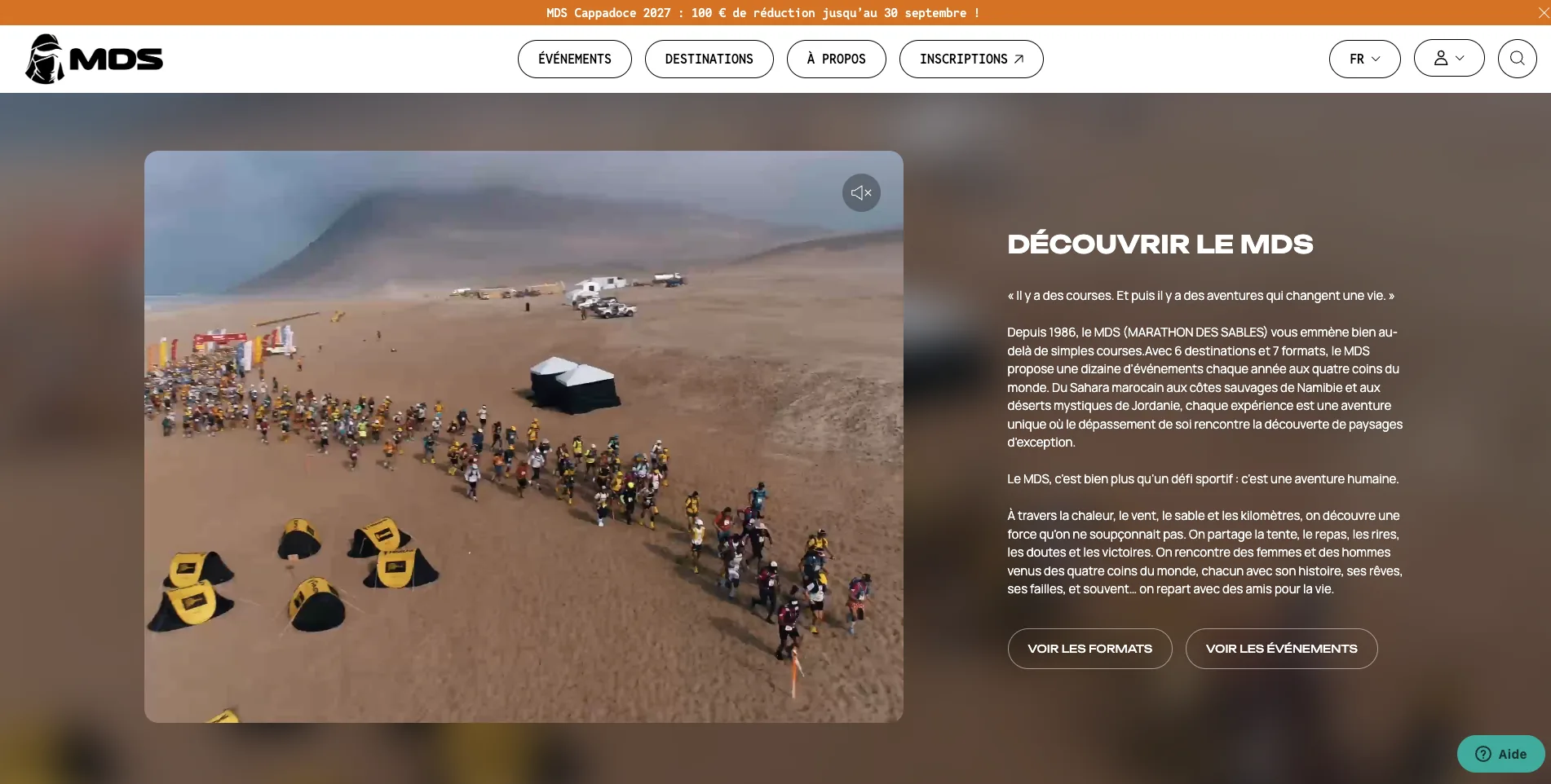Capture d'écran - Site du Marathon des Sables
